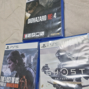PS5 고스트오브쓰시마,바이오하자드,라오어 파트2 씨디3장 이미지