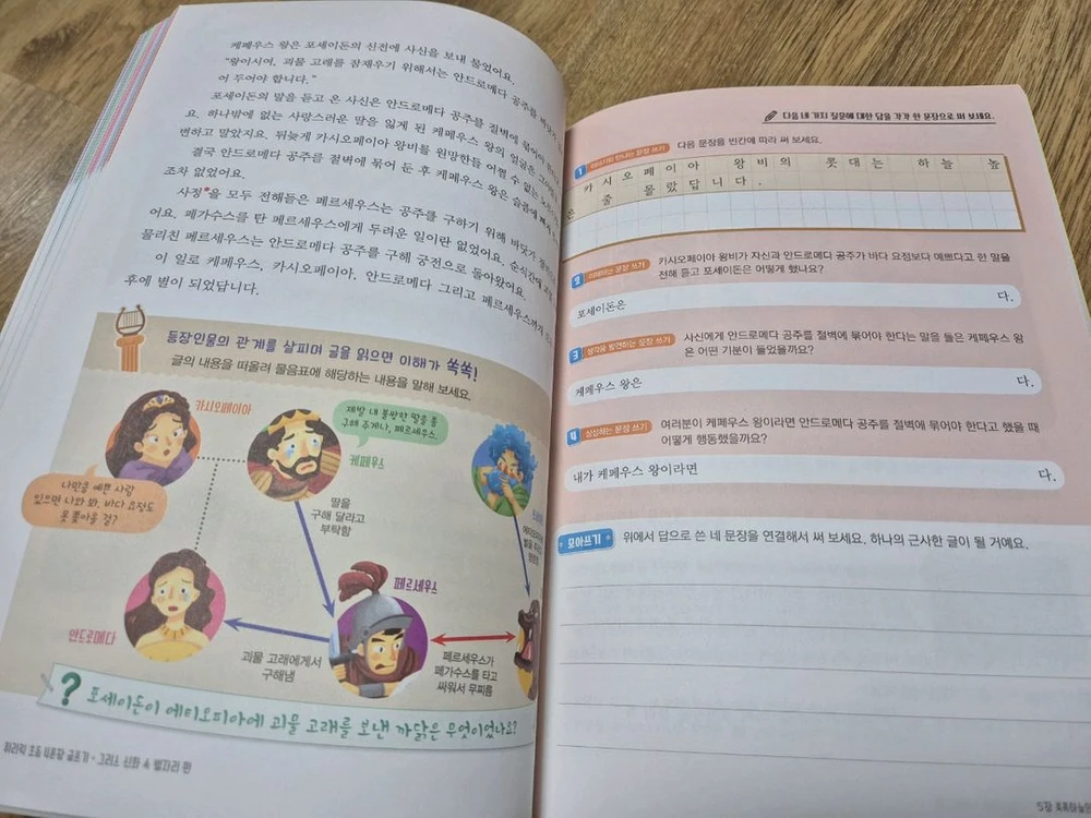 초등 4문장 글쓰기 어린이 필사책 속담 탈무드 그리스 신화 이미지