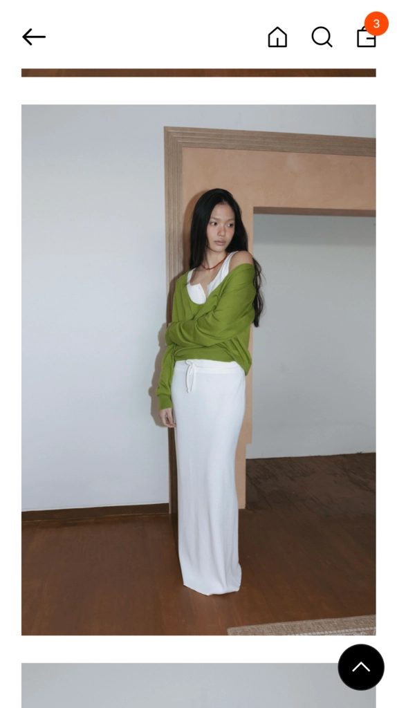 모노하 Waffle-Knit Jersey Skirt White 이미지