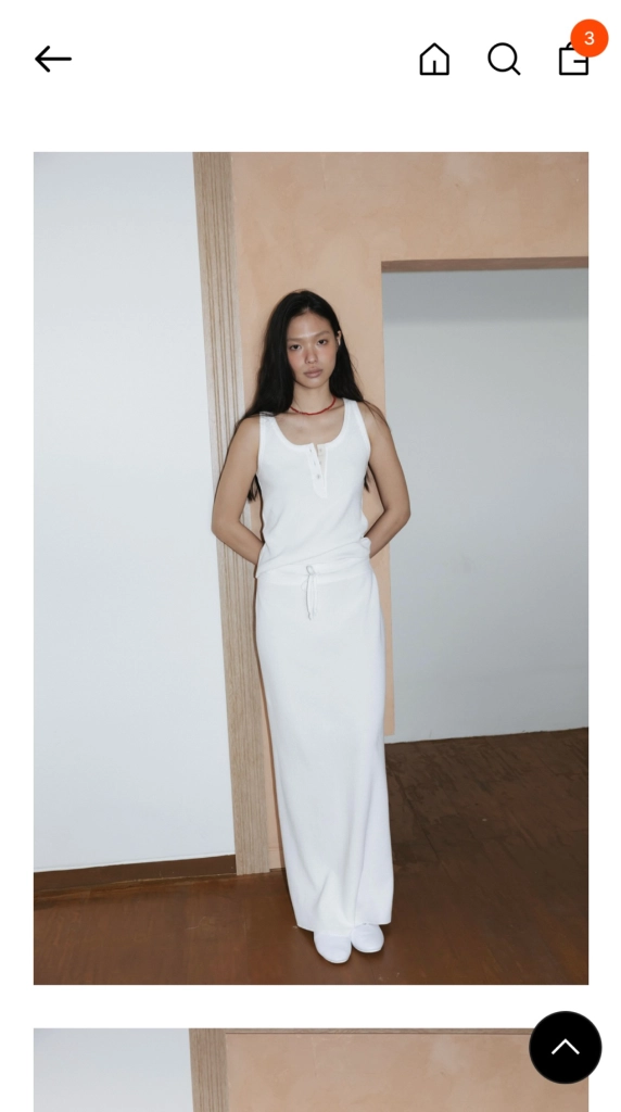 모노하 Waffle-Knit Jersey Skirt White 이미지