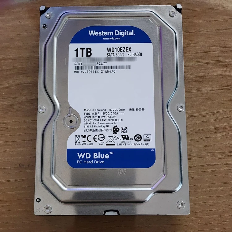 WD Blue 7200RPM 64M 1TB HDD (WD10EZEX) 이미지