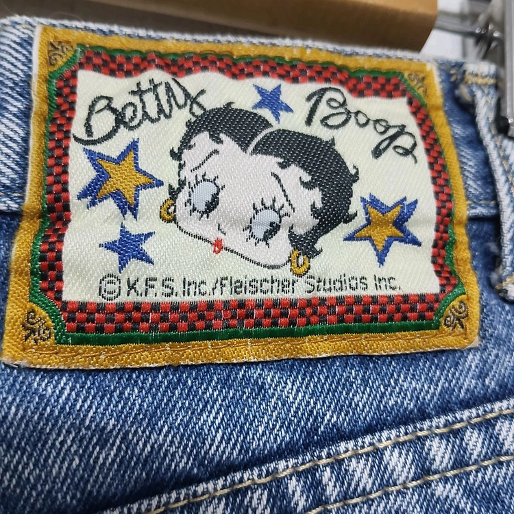 베티붑 Betty Boop 90년대 데님 숏팬츠 청반바지 Y2K 빈티지 이미지