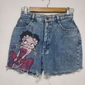 베티붑 Betty Boop 90년대 데님 숏팬츠 청반바지 Y2K 빈티지 이미지