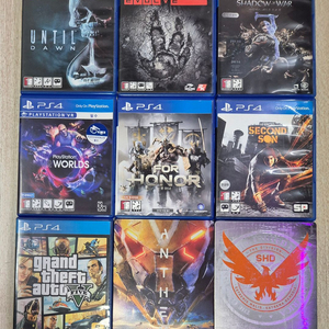 ps4 언틸던 이볼브 쉐도우오브워 vr월드 포아너 인퍼머스세컨드선 GTA5 앤썸 디비전2 스틸케이스 이미지