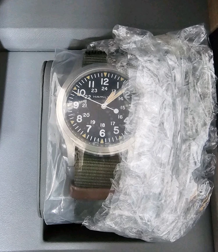 해밀턴 카키필드 메카니컬 38mm 나토 시계 H69439931 이미지