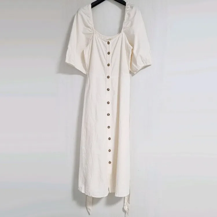 H&M 코튼퍼프에스닉 미디 롱원피스 34사이즈(S) 이미지