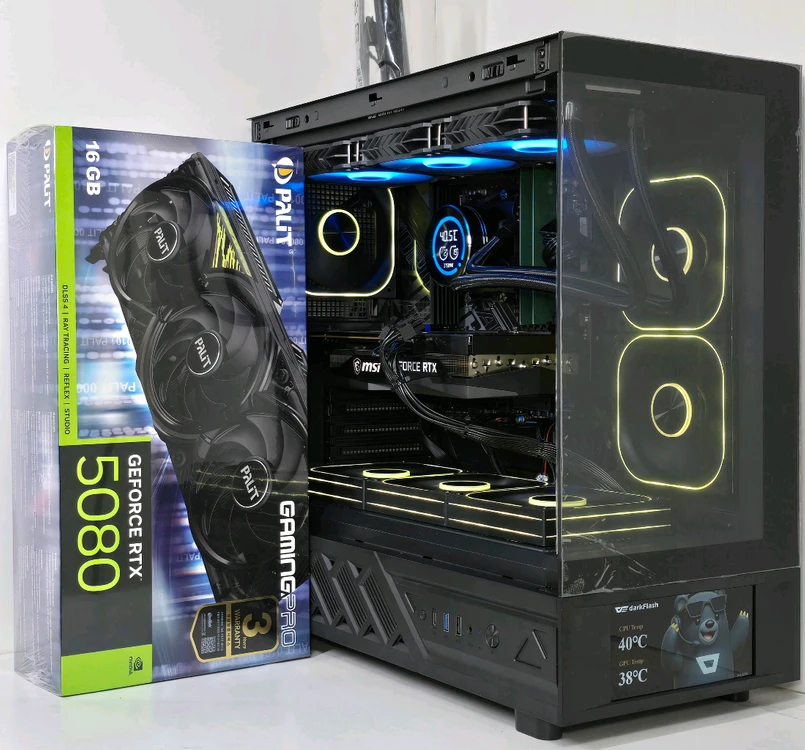 (9850X3D 새제품 수랭 블랙) RTX5080, 32GB, 수랭쿨러, 1050W GOLD, 방송게이밍컴퓨터본체 이미지