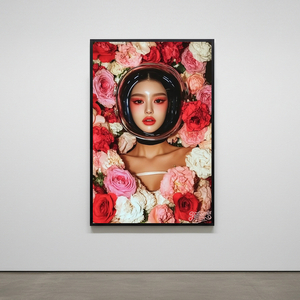 꽃 속의 정지된 시간 그림 액자 팝아트 인테리어소품 그림액자 꽃그림 꽃액자 대형그림액자 거실인테리어 아트포스터 이미지