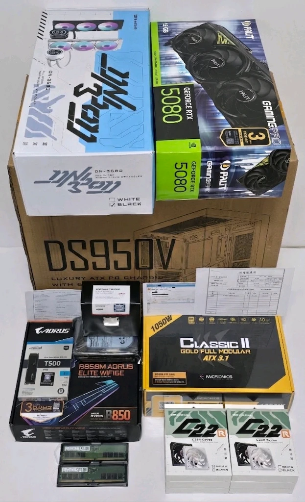 (9850X3D 새제품 수랭 블랙) RTX5080, 32GB, 수랭쿨러, 1050W GOLD, 방송게이밍컴퓨터본체 이미지