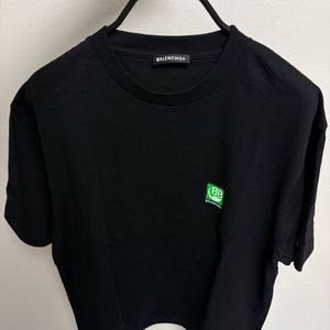 발렌시아가 그린로고 반팔티 블랙 M(오버핏L) 이미지