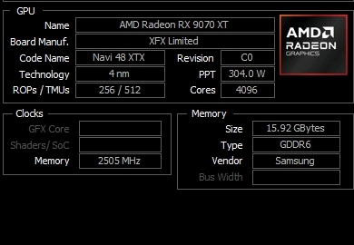 XFX 라데온 RX 9070 XT QUICKSILVER D6 16GB 그래픽카드 판매합니다 이미지