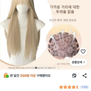 금발 장발 앞머리 통가발 이미지