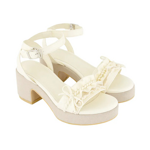 포어링 돌리 리본 웨지힐 아이보리 화이트 235 Dolly ribbon wedge 이미지