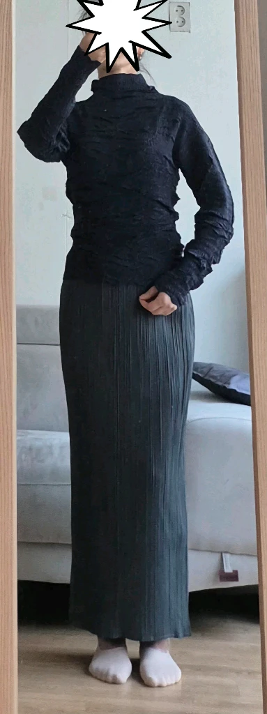 이세이미야케 플리츠 플리즈 ISSEYMIYAKE 블라우스+플리츠롱스커트 이미지