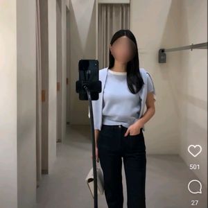 시에sie 코코 트리밍 울가디건 블루믹스 S 택달린 새상품 이미지