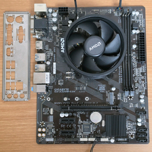 라이젠 3500x CPU + 기가바이트 A320M-S2H 메인보드 이미지