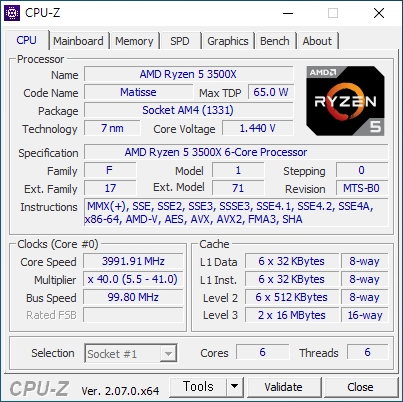 라이젠 3500x CPU + 기가바이트 A320M-S2H 메인보드 이미지