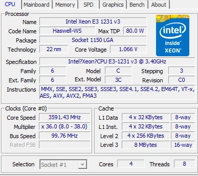 대전 인텔 Xeon e3-1231 ( 4코어 8쓰레드) 인텔 i5 7~8세대급 판매 이미지