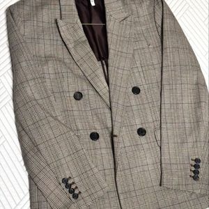 스파오 캐주얼 더블버튼 체크 블레이저 자켓 이미지