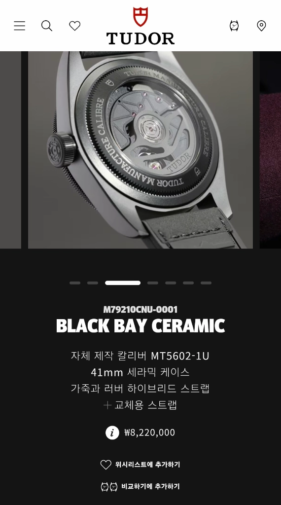 튜더 블랙베이 세라믹 블랙 이미지