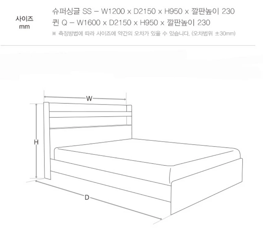 [매트리스증정]LED 호텔 침대 조명 헤드 슈퍼싱글 퀸 이미지