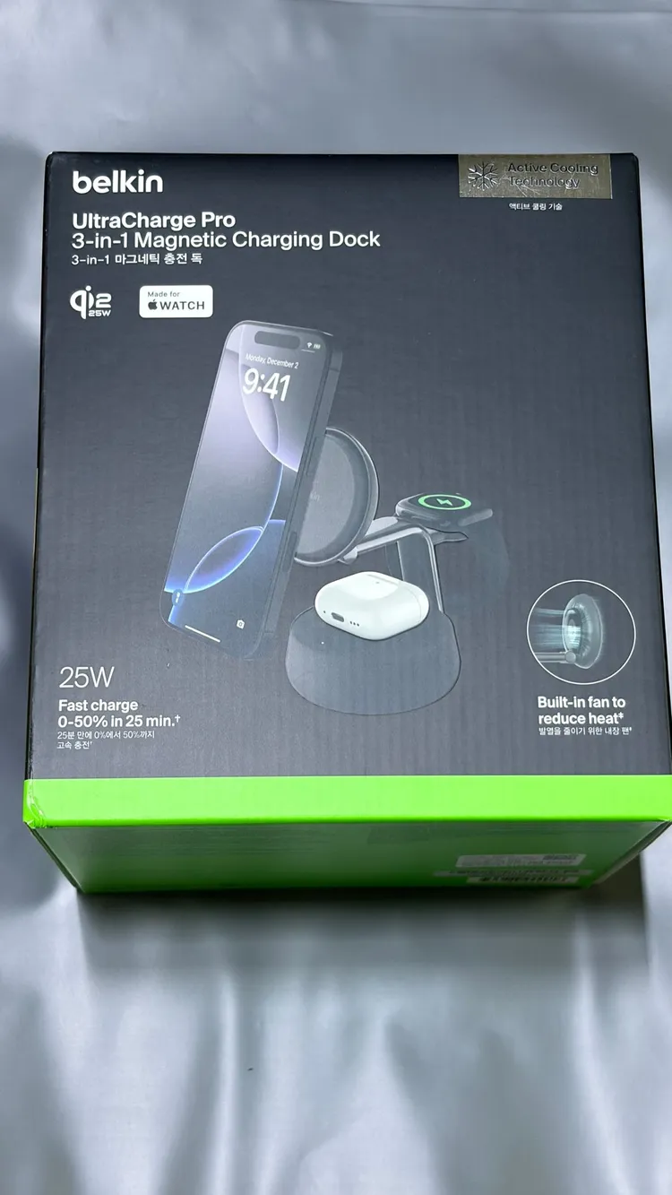 벨킨 Qi2 25W 3in1 맥세이프 초고속 무선 충전 스탠드 WIZ040kr 이미지