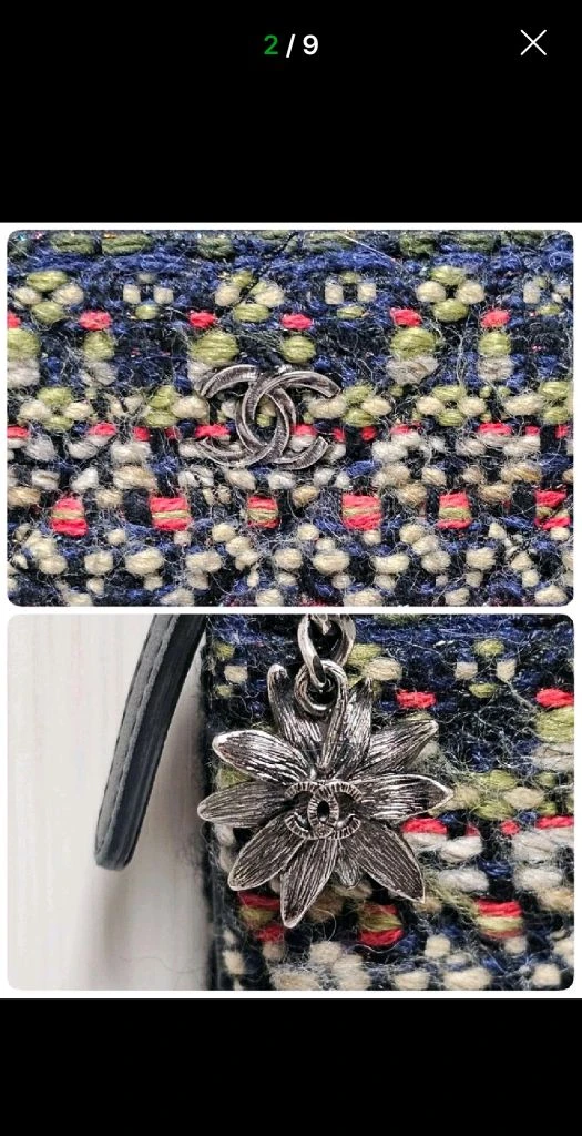 한정판 정품 샤넬 트위드 라지 클러치백 21번대 이미지