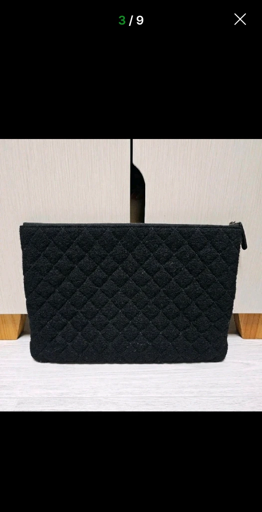 한정판 정품 샤넬 트위드 라지 클러치백 21번대 이미지