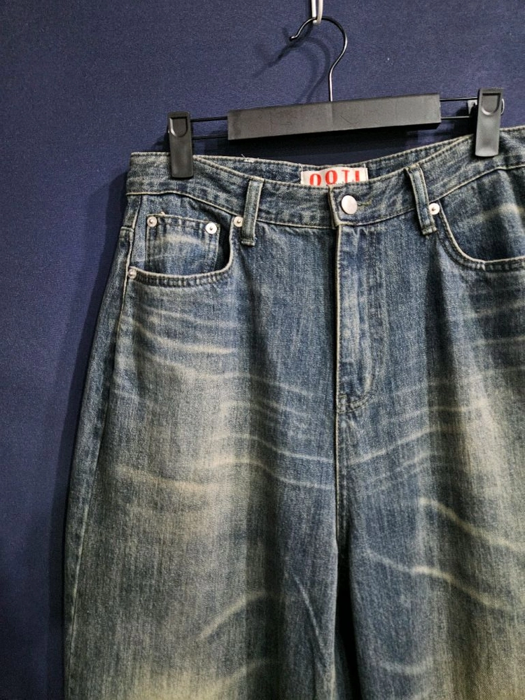 OOTJ 다크블루 남성 허리 29~30 워싱 와이드핏 데님팬츠 이미지