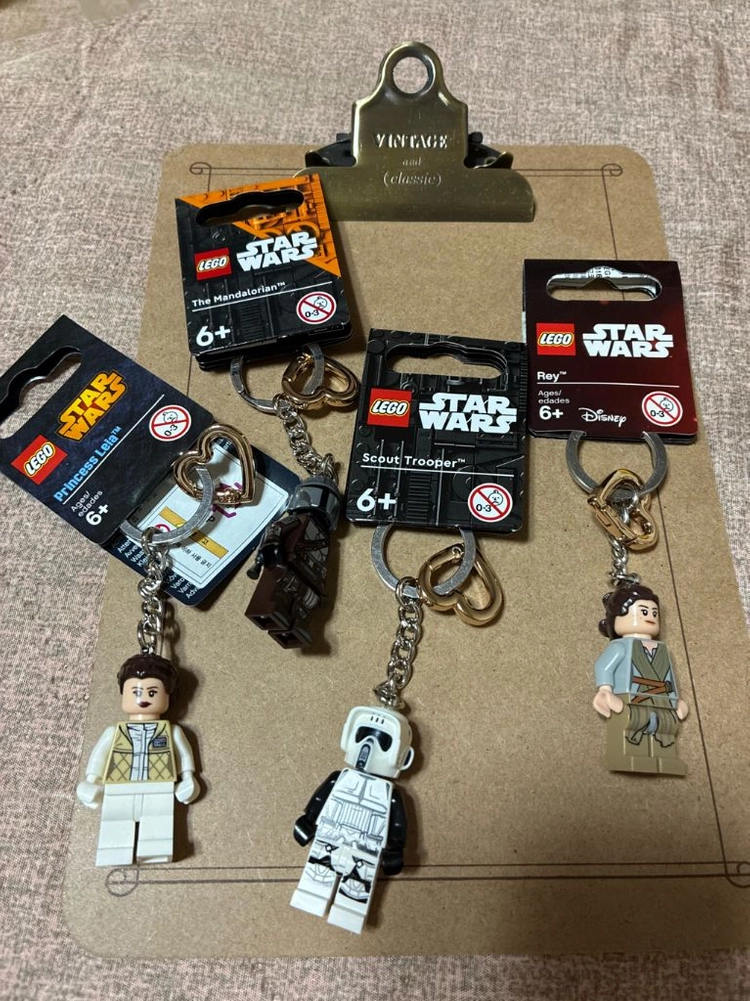 미사용 LEGO 레고 스타워즈 캐릭터 키링 4종 이미지