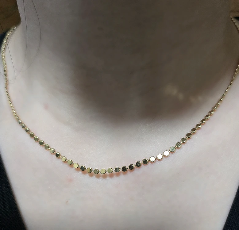 18k납작볼 2mm 초커목걸이 36.5cm 이미지