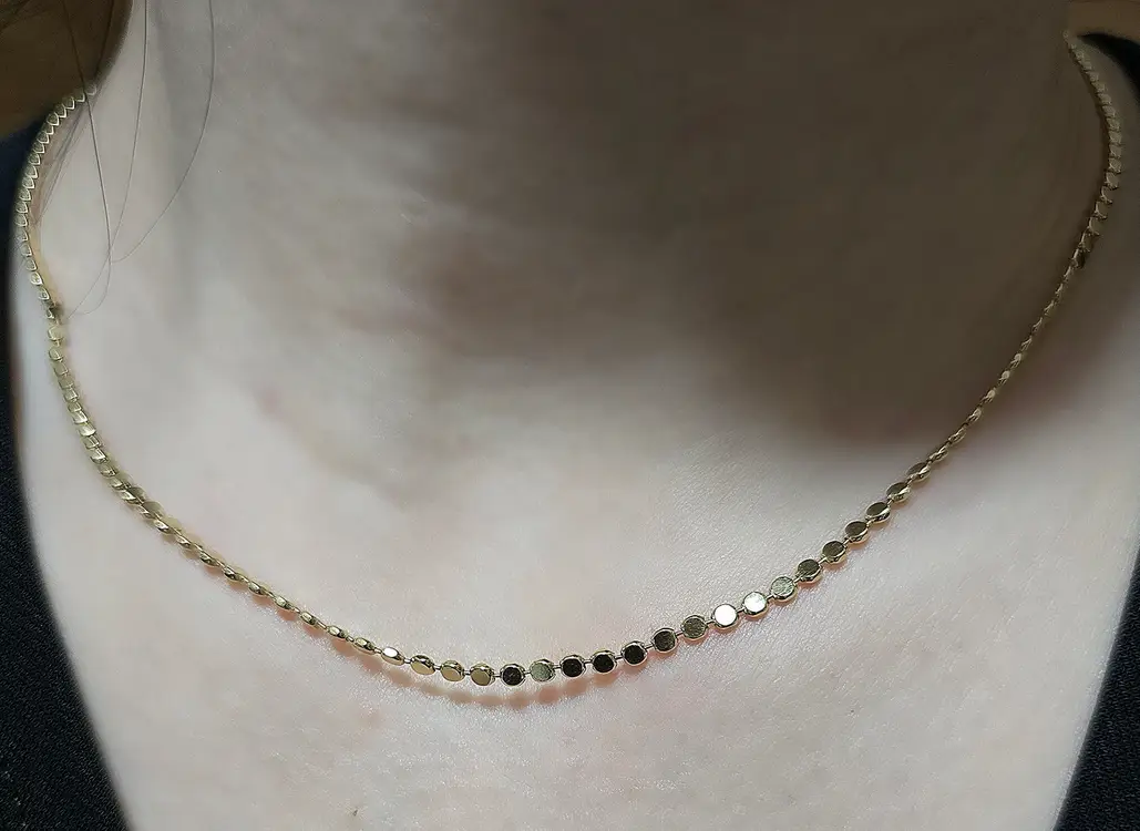 18k납작볼 2mm 초커목걸이 36.5cm 이미지
