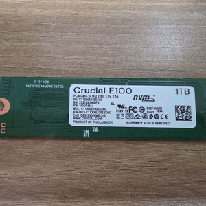 Crucial E100 1TB NVMe M.2 SSD 이미지