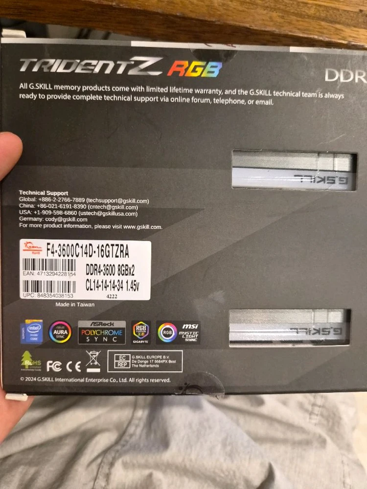 g.skill DDR4 CL14 3600 8GBX2 16GB 판매 이미지