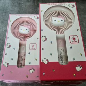 산리오 헬로키티 휴대용 LED 조명 선풍기 이미지