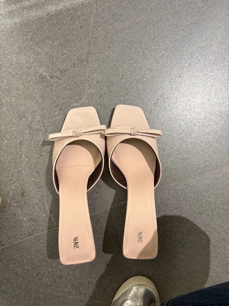 zara 자라 리본 디테일 뮬 샌들 (디올맛 1회 착용) 이미지