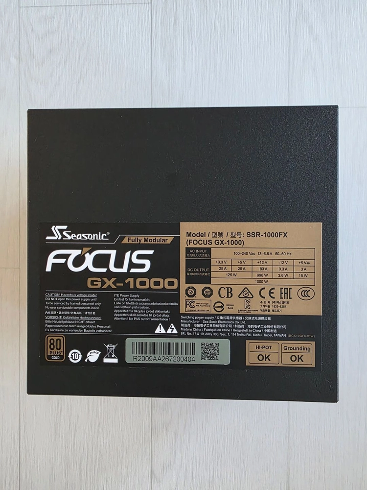 시소닉 파워서플라이 1000W FOCUS GOLD GX-1000 풀모듈러 이미지