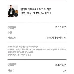 칼하트 디트로이트 덕 자켓 이미지