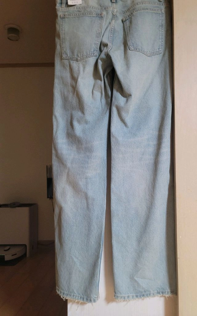 자라 로우라이즈 스트레이트 데님팬츠 L 이미지