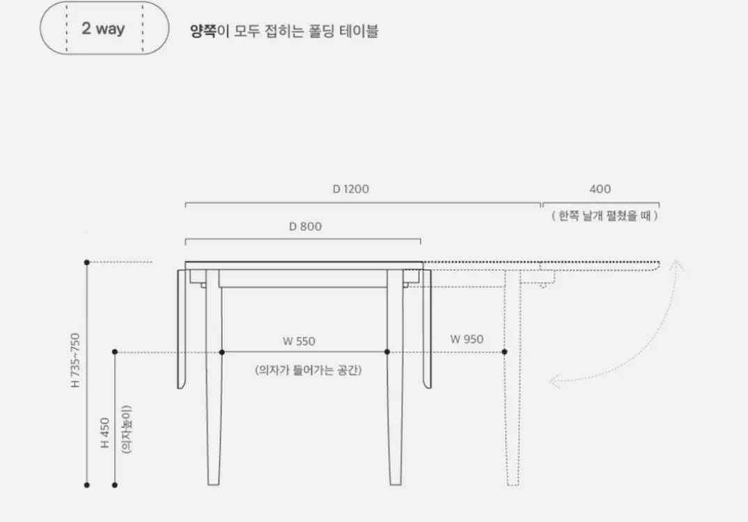 오블리크테이블 나노라이트 M 스틱오벌 확장형 테이블 이미지