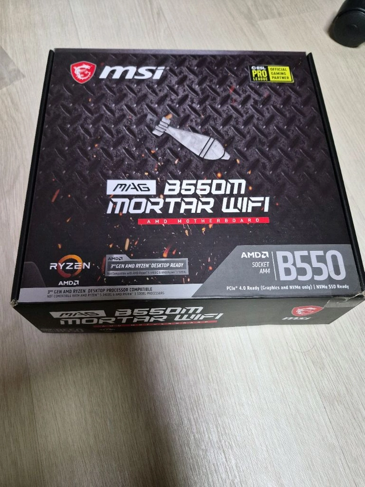 라이젠 CPU 라이젠9 3900X 씨피유 Ryzen AMD + MSI MAG B550M 박격포 WIFI 메인보드 이미지