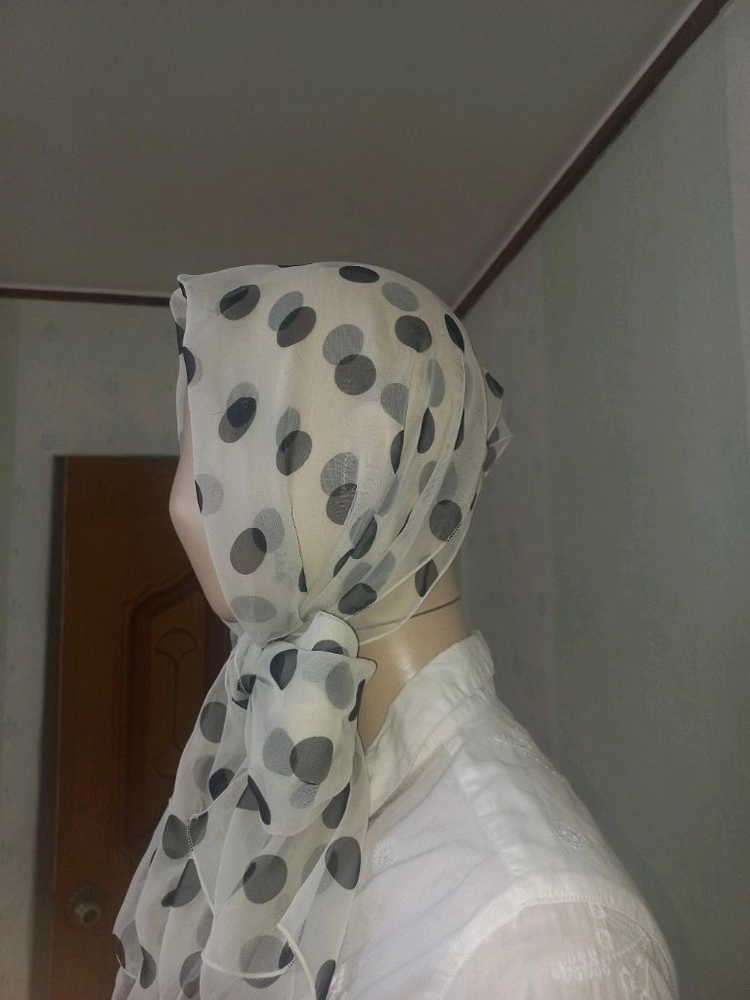 쉬폰머플러,땡땡이스카프,롱스카프,헤어밴드 이미지