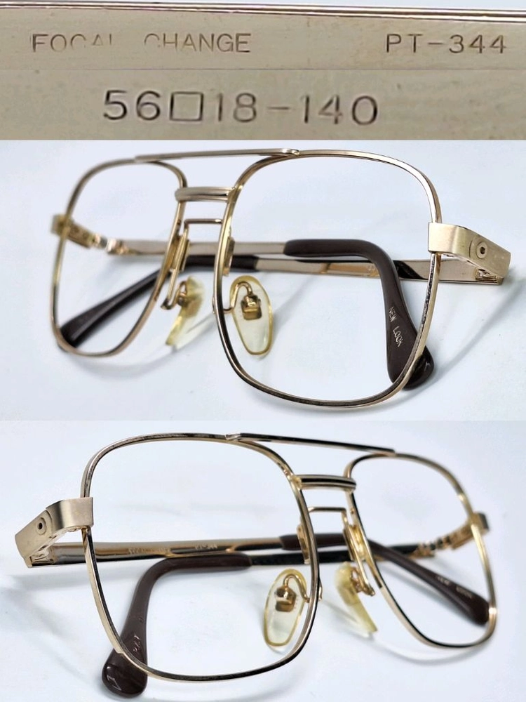 FOCAL CHANGE PT-344 안경테 56mm 투브릿지 더블브릿지 일본 빈티지 데드스톡 미사용 클래식 레트로 이미지