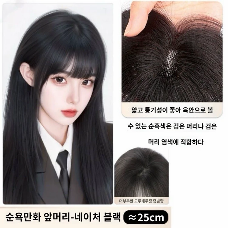 앞머리 부분가발 정수리 부분 가발 이미지