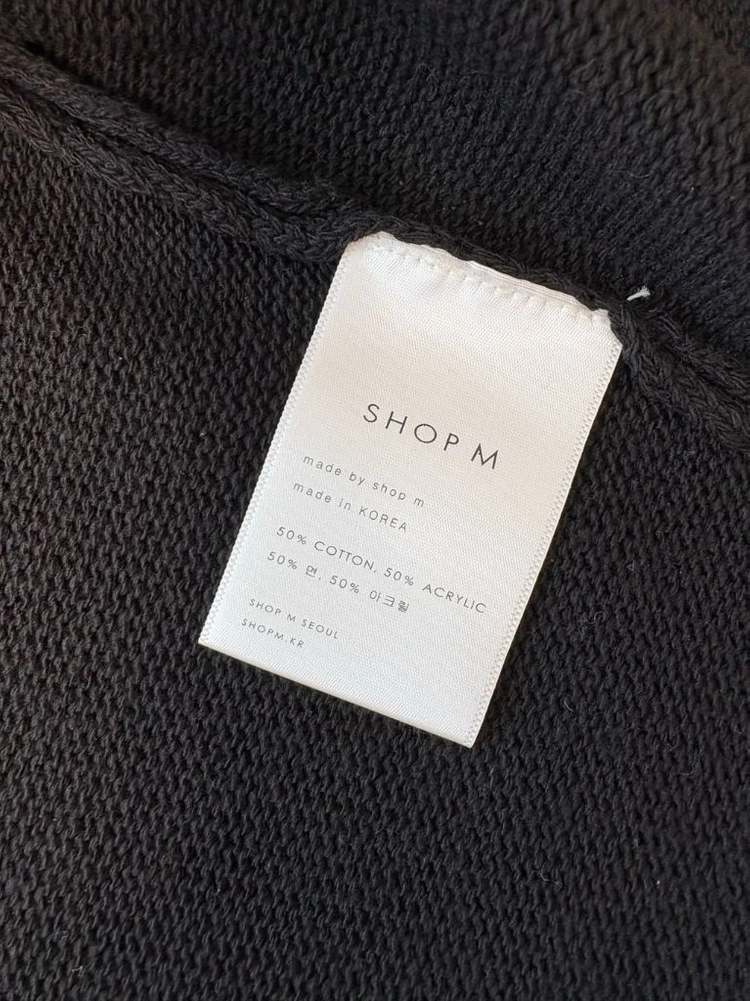 샵엠 블랙 니트 반팔 가디건(새제품) 이미지