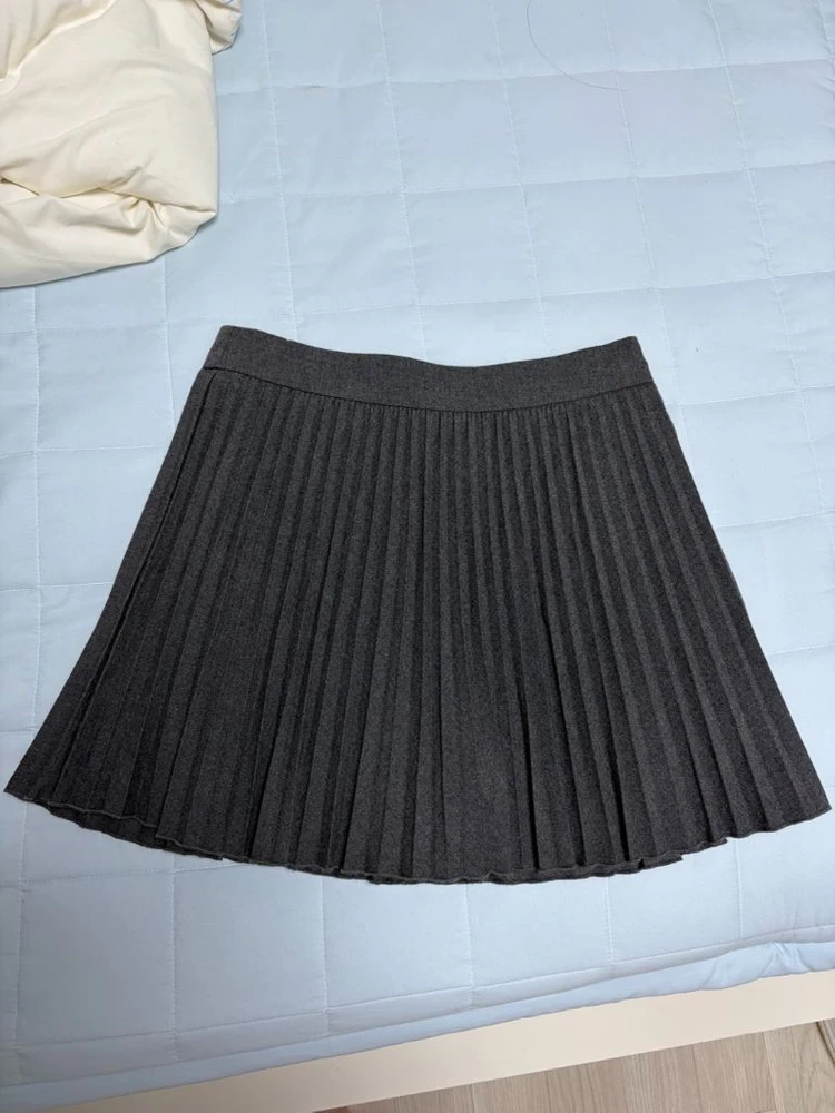S 자라 플리츠 스커트 차콜 /치마 / ZARA 이미지