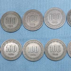 100원 동전 1971년-1982년 10개 이미지