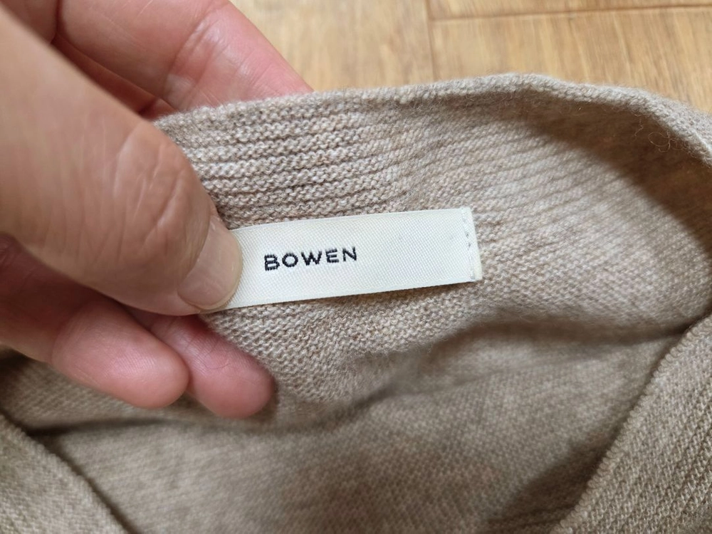 보웬(BOWEN) 캐시울 홀가먼트 반팔 니트 프리사이즈 새상품 이미지