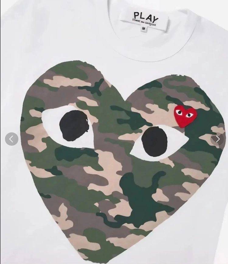 꼼데가르송 카모 하트 반팔티 (남여공용) 이미지