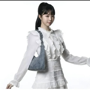 (미사용)리본 셔링 숄더백(크로스 겸용) 이미지